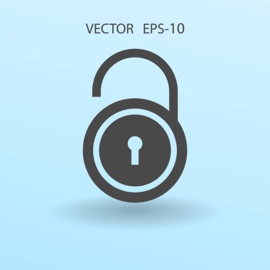 Düz simgesini kilidini. vektör çizim