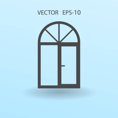 düz pencere simgesi, vektör çizim