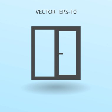 düz pencere simgesi, vektör çizim
