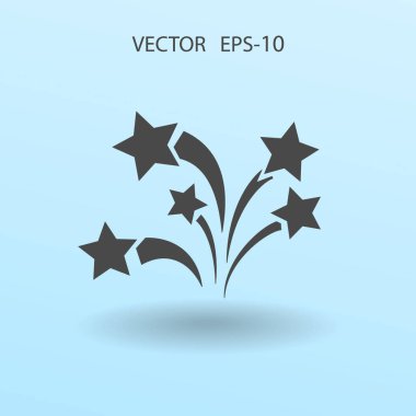 Düz bir havai fişek simgesi. Vektör.