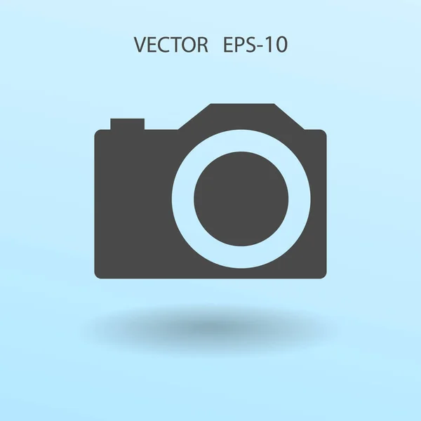 Icono plano de una cámara. ilustración vectorial — Vector de stock