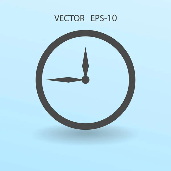 Platte pictogram van de klok. vectorillustratie — Stockvector