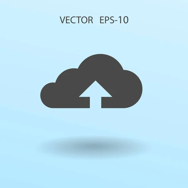 Επίπεδη εικόνα φορτώνω σύννεφο. Vector εικονογράφηση — Διανυσματικό Αρχείο