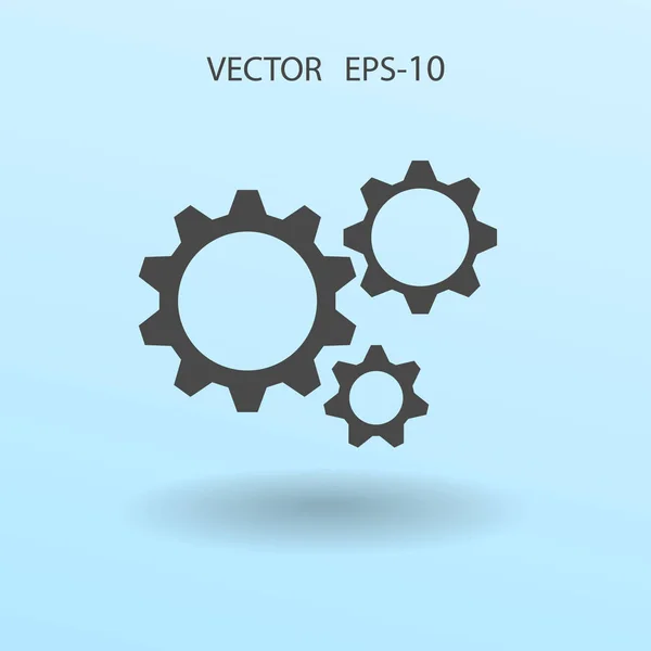 Ikon roda gigi yang datar. ilustrasi vektor - Stok Vektor