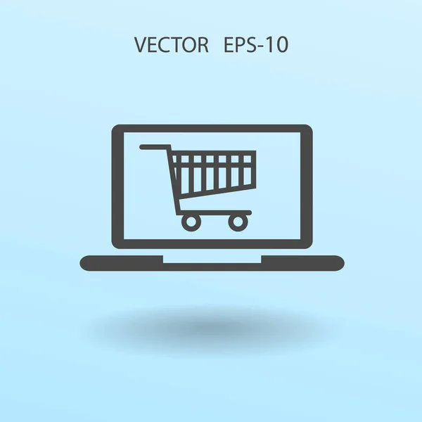 Icono de compras en línea. ilustración vectorial — Archivo Imágenes Vectoriales