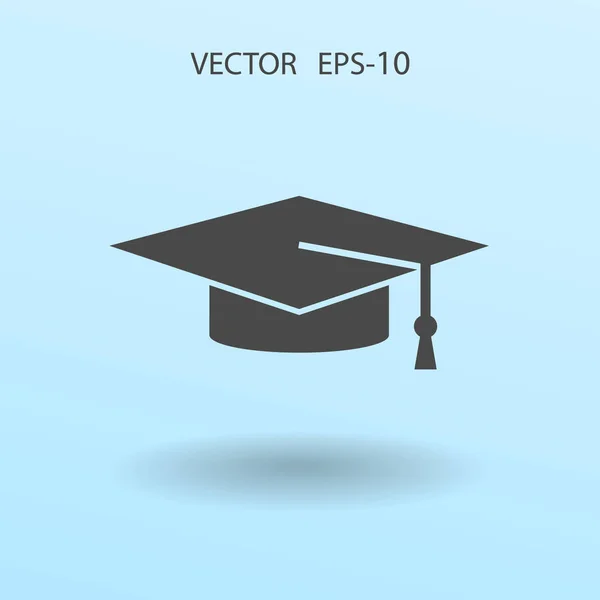 Icono plano de graduado. ilustración vectorial — Vector de stock