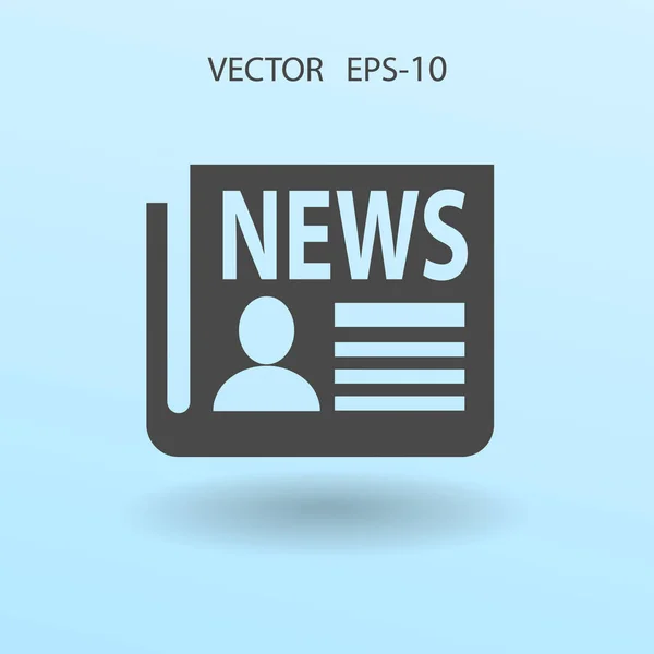 Icono plano de las noticias. ilustración vectorial — Vector de stock