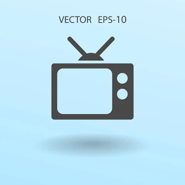 Icono plano de la televisión. ilustración vectorial — Vector de stock