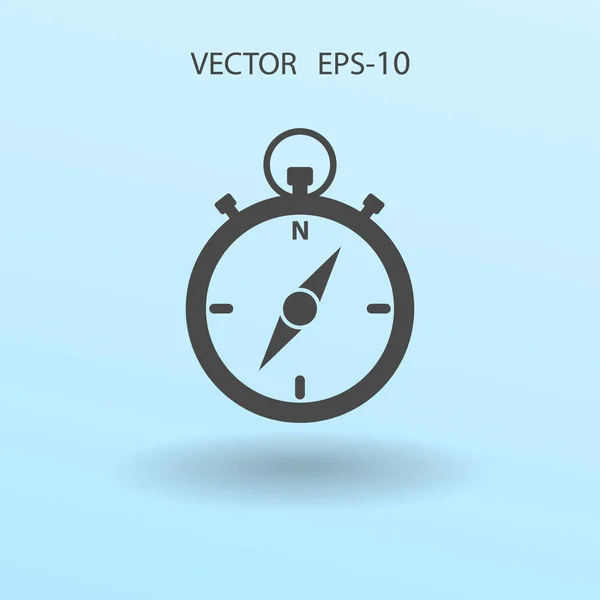 Plat lange schaduw Stopwatch pictogram, vectorillustratie — Stockvector