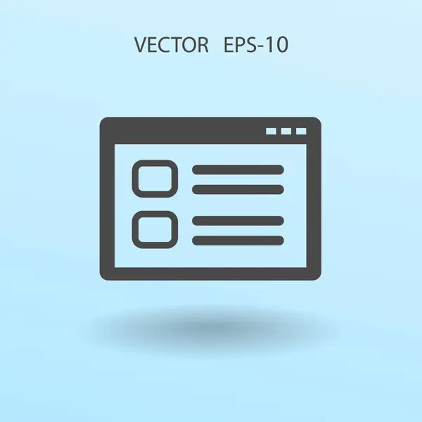 Platte Web vensterpictogram, vectorillustratie — Stockvector