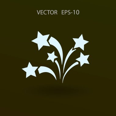 Düz bir havai fişek simgesi. Vektör.