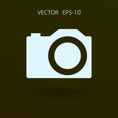 Düz simgesi bir fotoğraf makinesi. vektör çizim