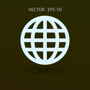 Dünyanın düz simgesi. vektör çizim