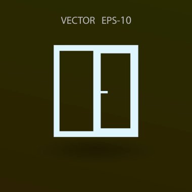 düz pencere simgesi, vektör çizim