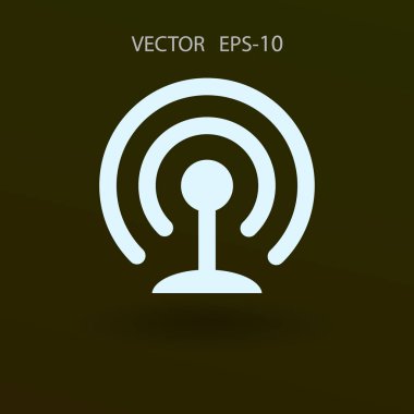 WiFi düz simgesi. vektör çizim