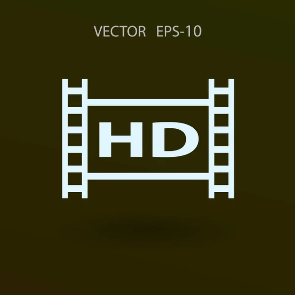 Platte icoon van hd-video. vectorillustratie — Stockvector