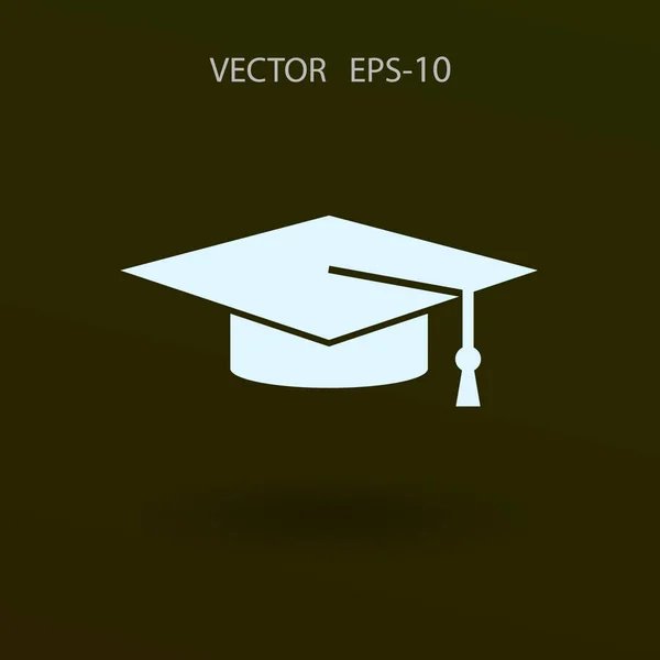 Icono plano de graduado. ilustración vectorial — Vector de stock