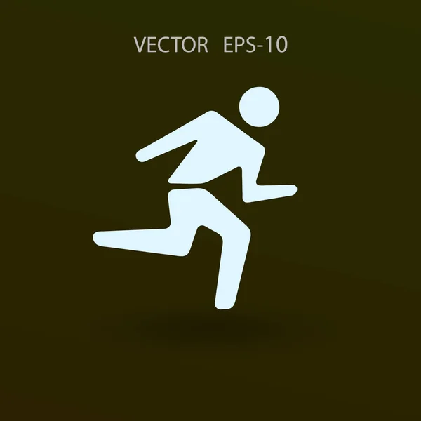 Icono plano del hombre corriendo. ilustración vectorial — Vector de stock
