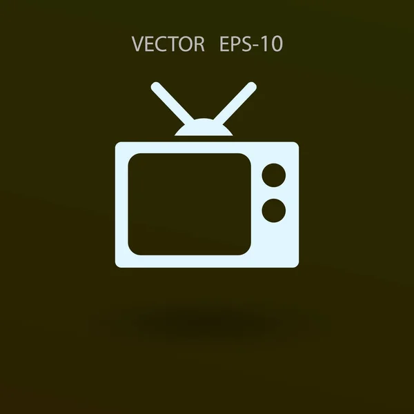 Icono plano de la televisión. ilustración vectorial — Vector de stock