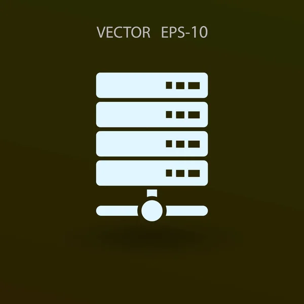 Plochý dlouhý stín počítač ikona serveru, vektorové ilustrace — Stockový vektor