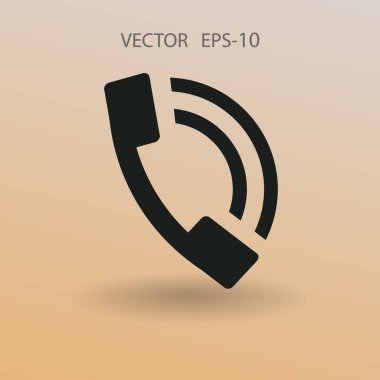 Bir telefon düz simgesi. vektör çizim