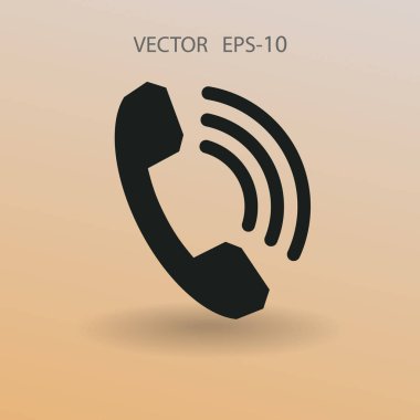 Bir telefon düz simgesi. vektör çizim