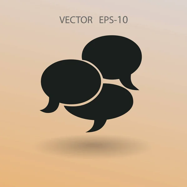 Icono plano de una comunicación. ilustración vectorial — Vector de stock