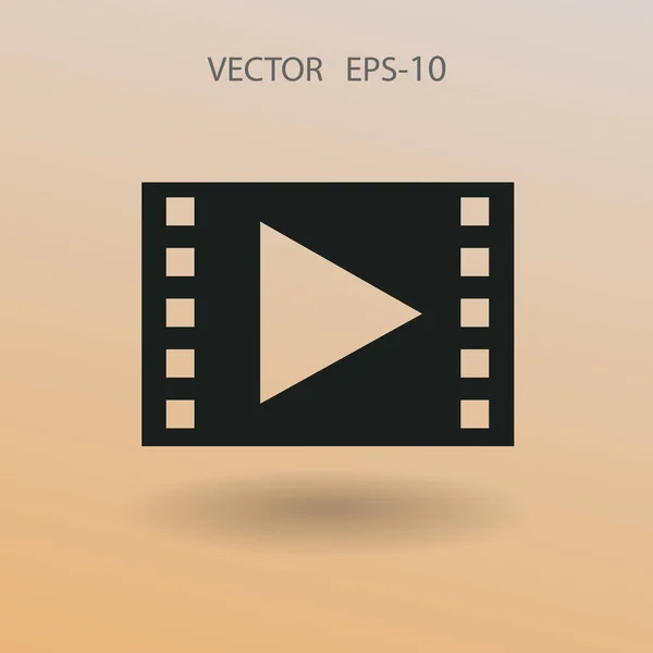 Icono plano de vídeo. ilustración vectorial — Vector de stock