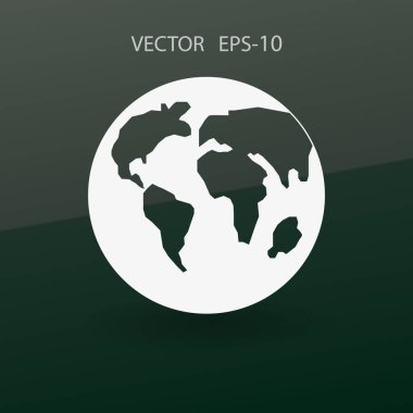 Dünyanın düz simgesi. vektör çizim