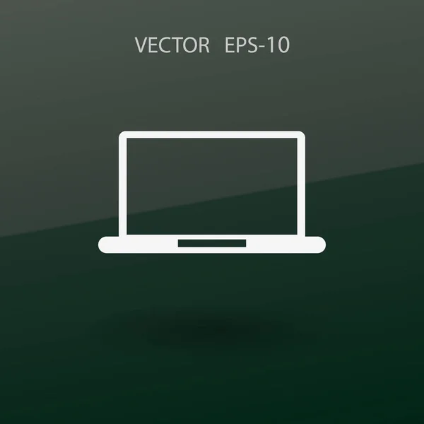 Flat icon of laptop. vector illustration — Stock Vector