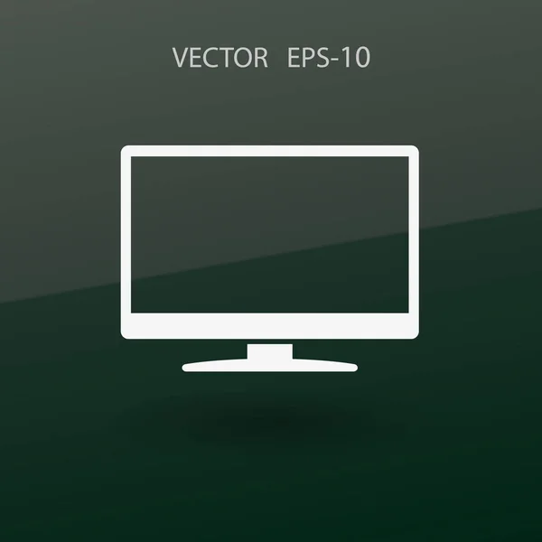 Icono plano del monitor. ilustración vectorial — Vector de stock