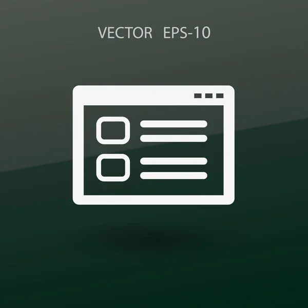 Platte Web vensterpictogram, vectorillustratie — Stockvector