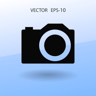 Düz simgesi bir fotoğraf makinesi. vektör çizim
