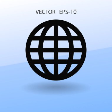 Dünyanın düz simgesi. vektör çizim