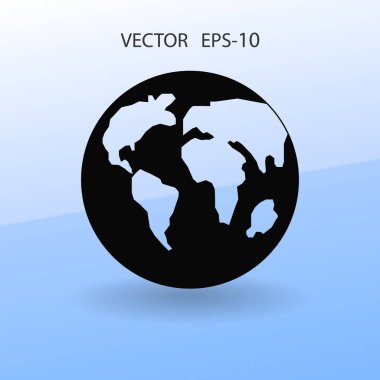 Dünyanın düz simgesi. vektör çizim