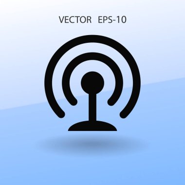 WiFi düz simgesi. vektör çizim