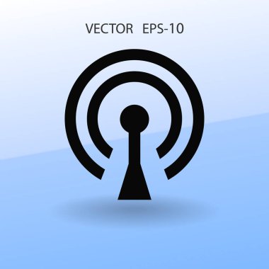 WiFi düz simgesi. vektör çizim