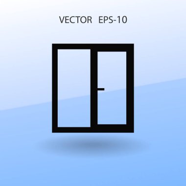 düz pencere simgesi, vektör çizim