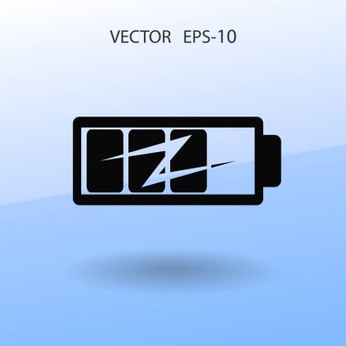 Düz pil simgesi, vektör çizim