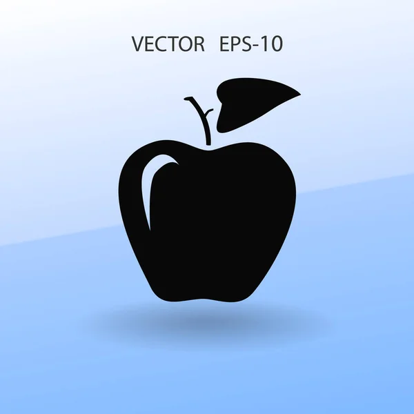 Icône plate du vecteur pomme illustration — Image vectorielle