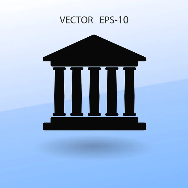 Platte icoon van bank gebouw. vectorillustratie — Stockvector