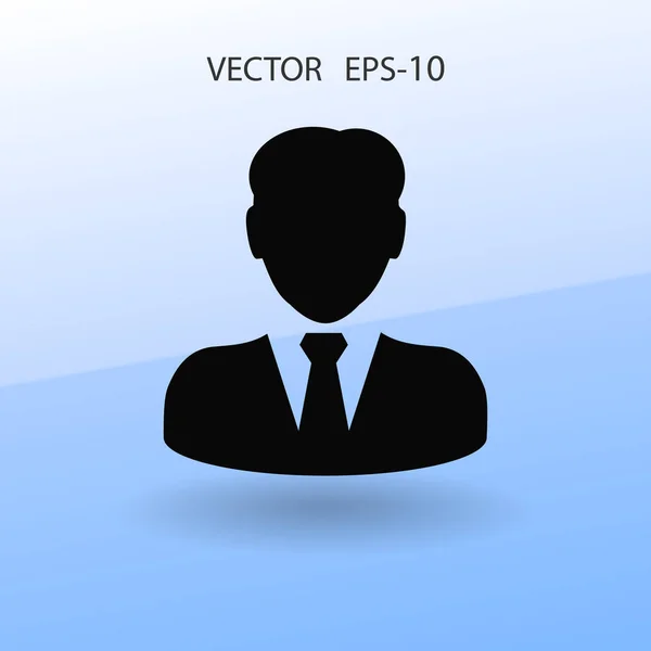 Icono plano de hombre de negocios. ilustración vectorial — Vector de stock