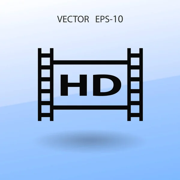 Platte icoon van hd-video. vectorillustratie — Stockvector