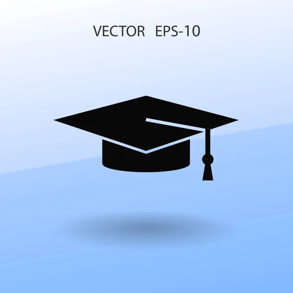 Icono plano de graduado. ilustración vectorial — Vector de stock