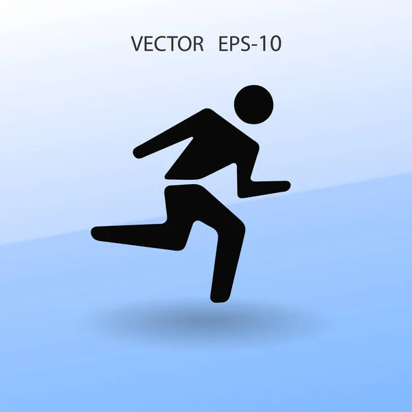 Icono plano del hombre corriendo. ilustración vectorial — Vector de stock