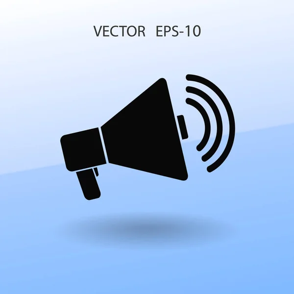 Icono plano de megáfono. ilustración vectorial — Vector de stock
