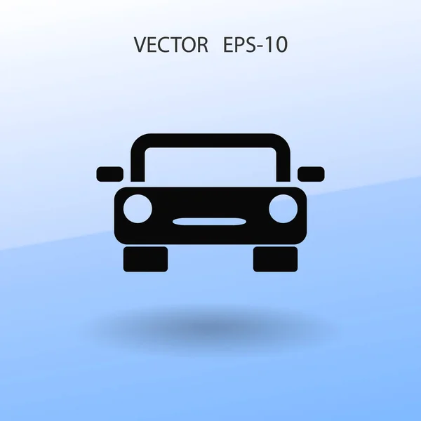 Sombra larga plana Icono del coche, ilustración del vector — Vector de stock