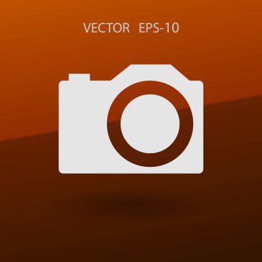 Düz simgesi bir fotoğraf makinesi. vektör çizim