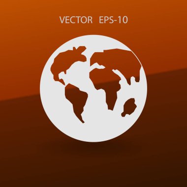 Dünyanın düz simgesi. vektör çizim