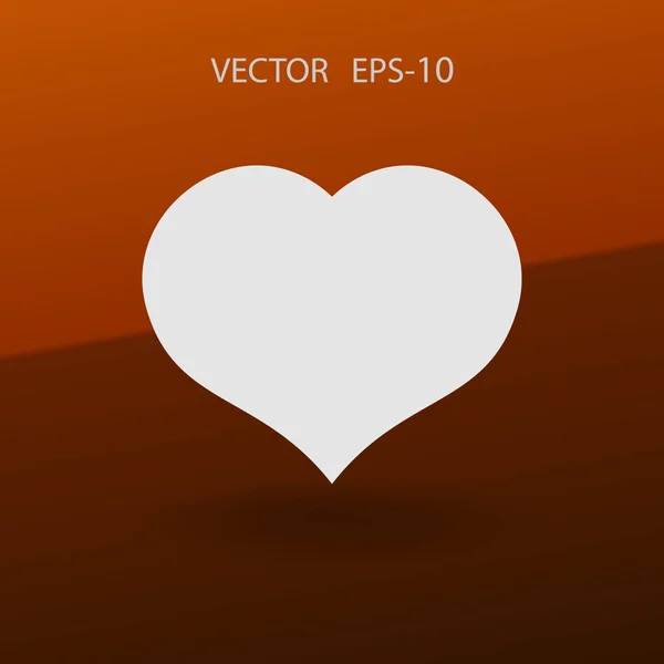 Επίπεδη εικόνα της καρδιάς. Vector εικονογράφηση — Διανυσματικό Αρχείο